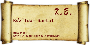 Káldor Bartal névjegykártya